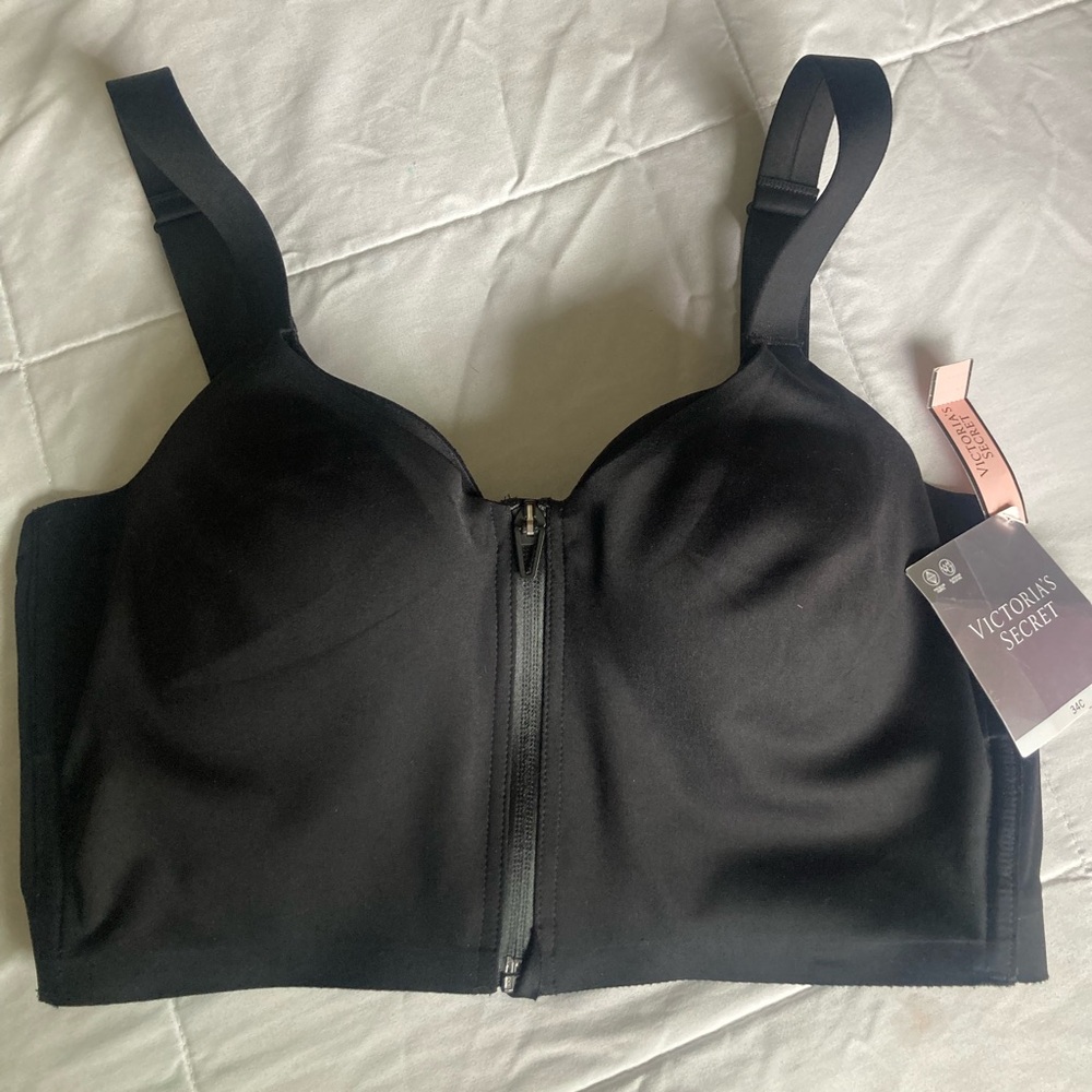Victoria's Secret Black Front-Zip Bra